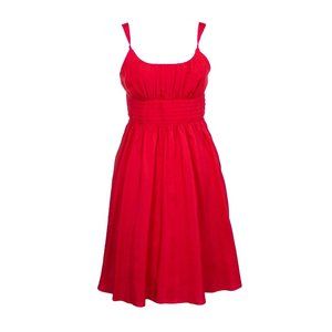 Anthropologie Red Silk Dress Size 6